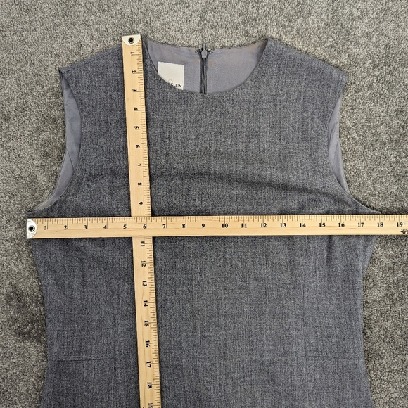 Anne Klein Classic Herringbone Sheath Dress Size 10 Grey 100% Wool (Fits like 6) - Picture 9 of 12